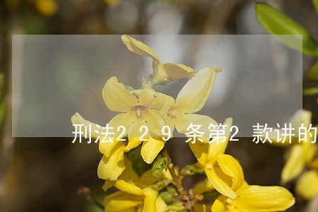 刑法229条第2款讲的什么 刑法229条第2款讲的什么