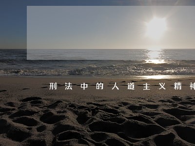 刑法中的人道主义精神 刑法中的人道主义精神