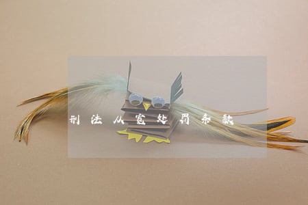 刑法从宽处罚条款 刑法从宽处罚条款