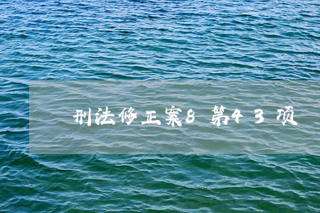 刑法修正案8第43项 刑法修正案8第43项