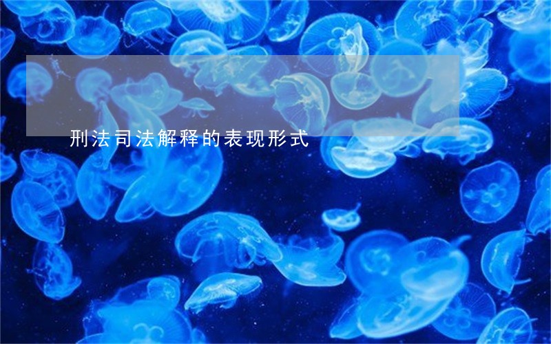 刑法司法解释的表现形式 刑法司法解释的表现形式