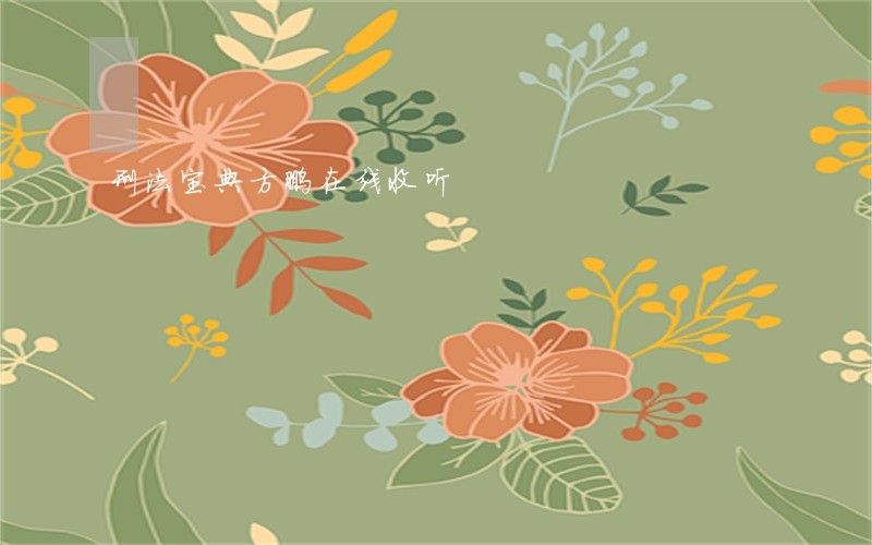 刑法宝典方鹏在线收听 刑法宝典方鹏在线收听