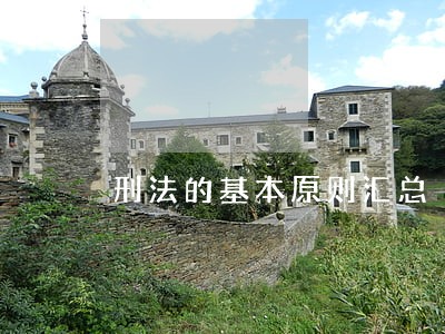 刑法的基本原则汇总 刑法的基本原则汇总