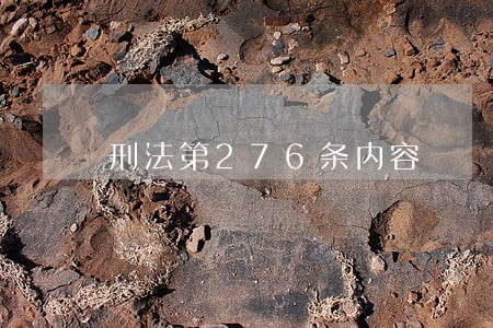 刑法第276条内容 刑法第276条内容