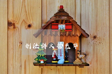 刑法讲义徐光华 刑法讲义徐光华