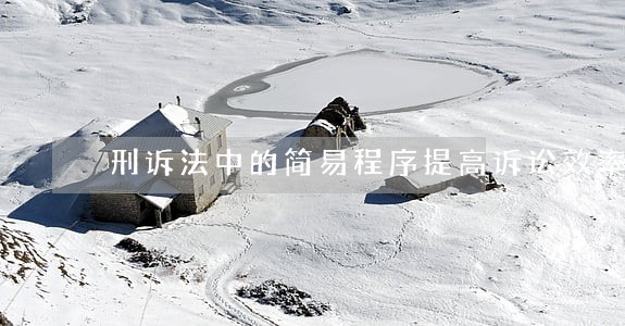 刑诉法中的简易程序提高诉讼效率 刑诉法中的简易程序提高诉讼效率