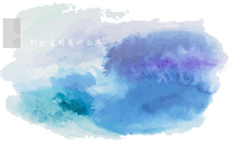 则打官司有什么序