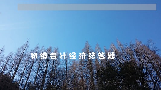 初级会计经济法答题 初级会计经济法答题
