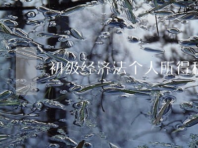 初级经济法个人所得税的计算方法 初级经济法个人所得税的计算方法