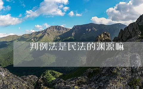 判例法是民法的渊源嘛 判例法是民法的渊源嘛