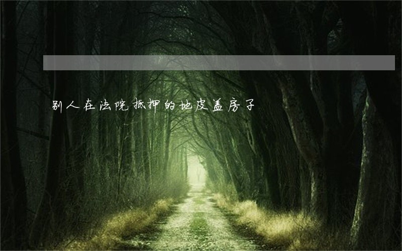 别人在法院抵押的地皮盖房子 别人在法院抵押的地皮盖房子