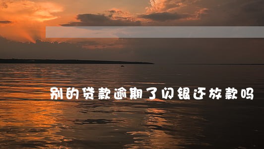 别的贷款逾期了闪银还放款吗 别的贷款逾期了闪银还放款吗