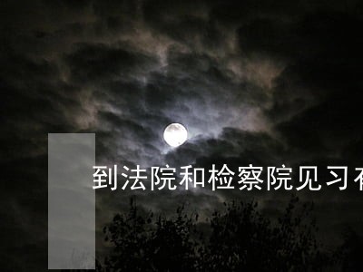 到法院和检察院见习有什么要求吗