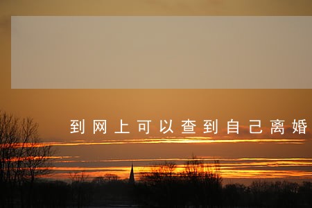 到网上可以查到自己离婚证明吗