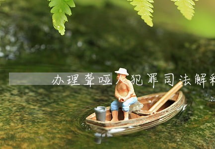 办理聋哑人犯罪司法解释 办理聋哑人犯罪司法解释