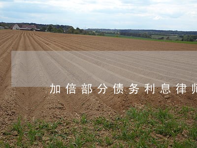 加倍部分债务利息律师费 加倍部分债务利息律师费