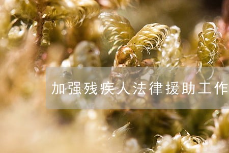 加强残疾人法律援助工作 加强残疾人法律援助工作
