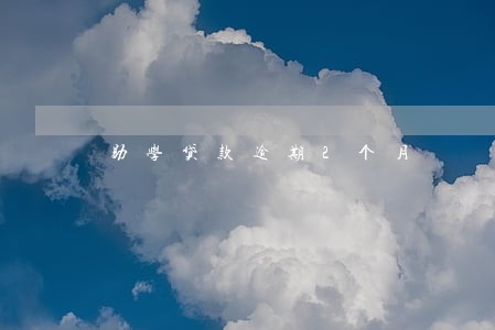 助学贷款逾期2个月 助学贷款逾期2个月
