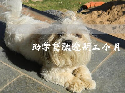 助学贷款逾期三个月 助学贷款逾期三个月