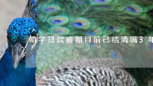 助学贷款逾期目前已结清满3年 助学贷款逾期目前已结清满3年