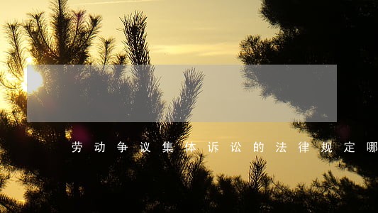 劳动争议集体诉讼的法律规定哪些 劳动争议集体诉讼的法律规定哪些