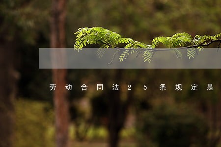 劳动合同法25条规定是 劳动合同法25条规定是