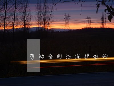 劳动合同法保护谁的 劳动合同法保护谁的