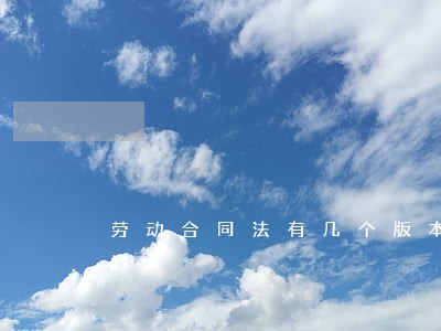 劳动合同法有几个版本 劳动合同法有几个版本