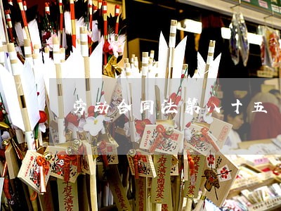 劳动合同法第八十五 劳动合同法第八十五