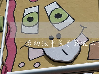 劳动法中关于最低工资规定的法条