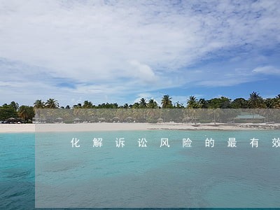 化解诉讼风险的最有效方案 化解诉讼风险的最有效方案