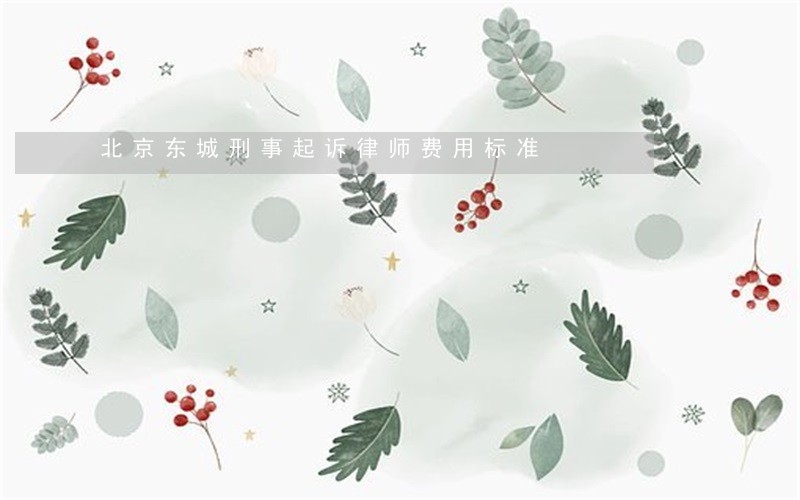 北京东城刑事起诉律师费用标准 北京东城刑事起诉律师费用标准