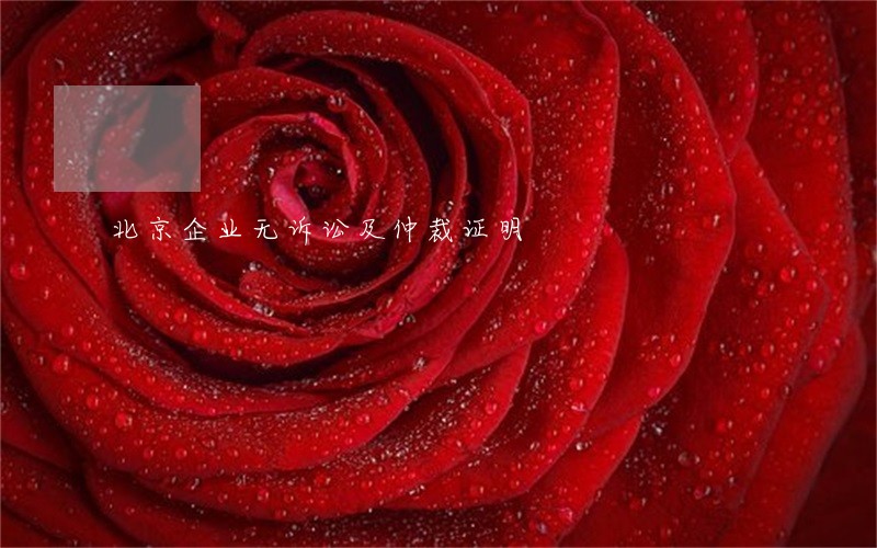 北京企业无诉讼及仲裁证明 北京企业无诉讼及仲裁证明