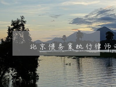 北京债务案执行律师诉讼费 北京债务案执行律师诉讼费