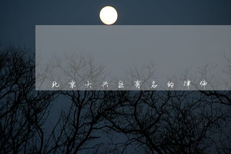 北京大兴区有名的律师 北京大兴区有名的律师