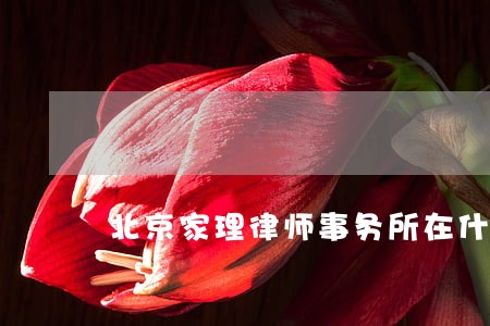 北京家理律师事务所在什么地方