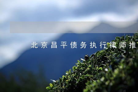 北京昌平债务执行律师推荐
