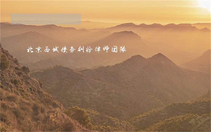 北京西城债务纠纷律师团队 北京西城债务纠纷律师团队