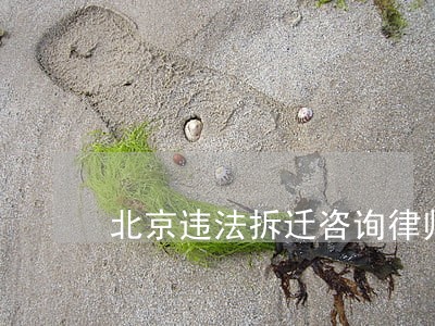 北京违法拆迁咨询律师 北京违法拆迁咨询律师