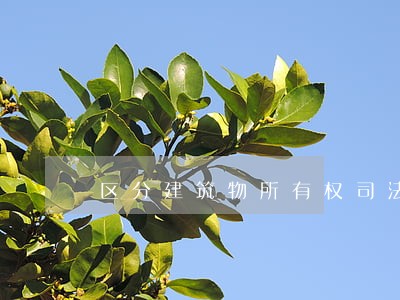 区分建筑物所有权司法解释 区分建筑物所有权司法解释