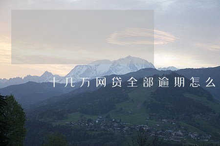 十几万网贷全部逾期怎么办 十几万网贷全部逾期怎么办