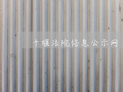 十堰法院信息公示网 十堰法院信息公示网