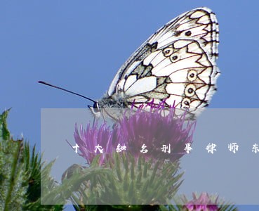 十大知名刑事律师东莞 十大知名刑事律师东莞