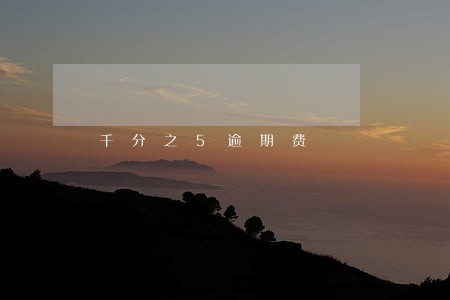 千分之5逾期费 千分之5逾期费