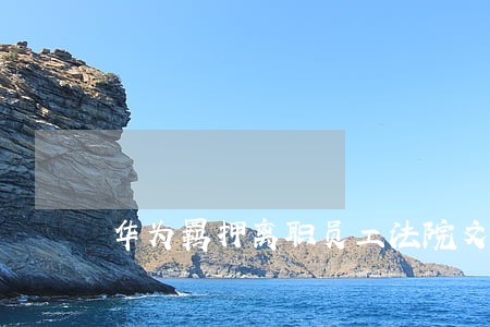 华为羁押离职员工法院文书 华为羁押离职员工法院文书