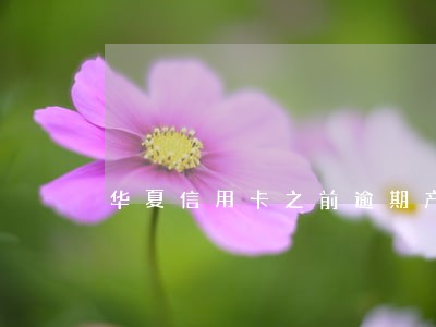 华夏信用卡之前逾期产生的费用 华夏信用卡之前逾期产生的费用