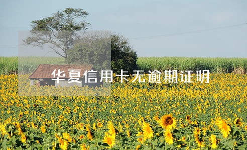 华夏信用卡无逾期证明 华夏信用卡无逾期证明