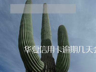 华夏信用卡逾期几天会上门