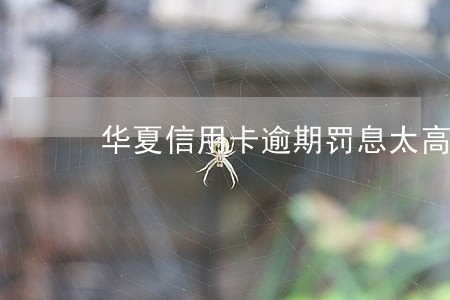华夏信用卡逾期罚息太高 华夏信用卡逾期罚息太高