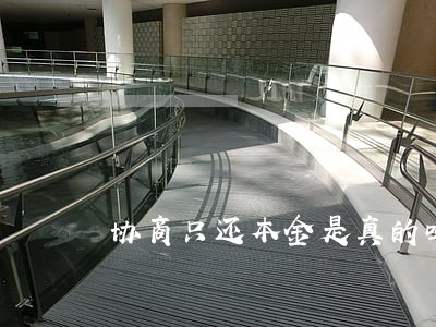 协商只还本金是真的吗 协商只还本金是真的吗